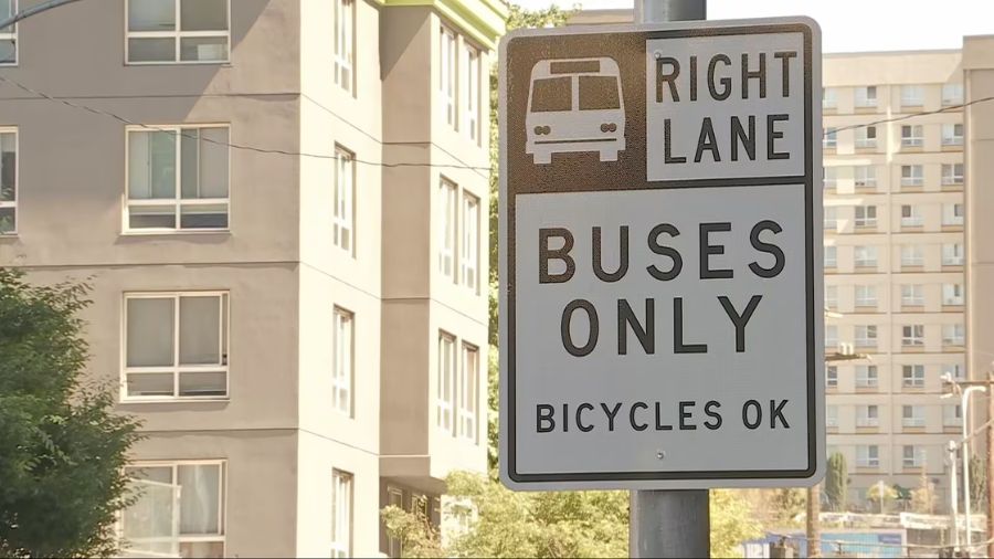 denny way bus-only lane seattle...