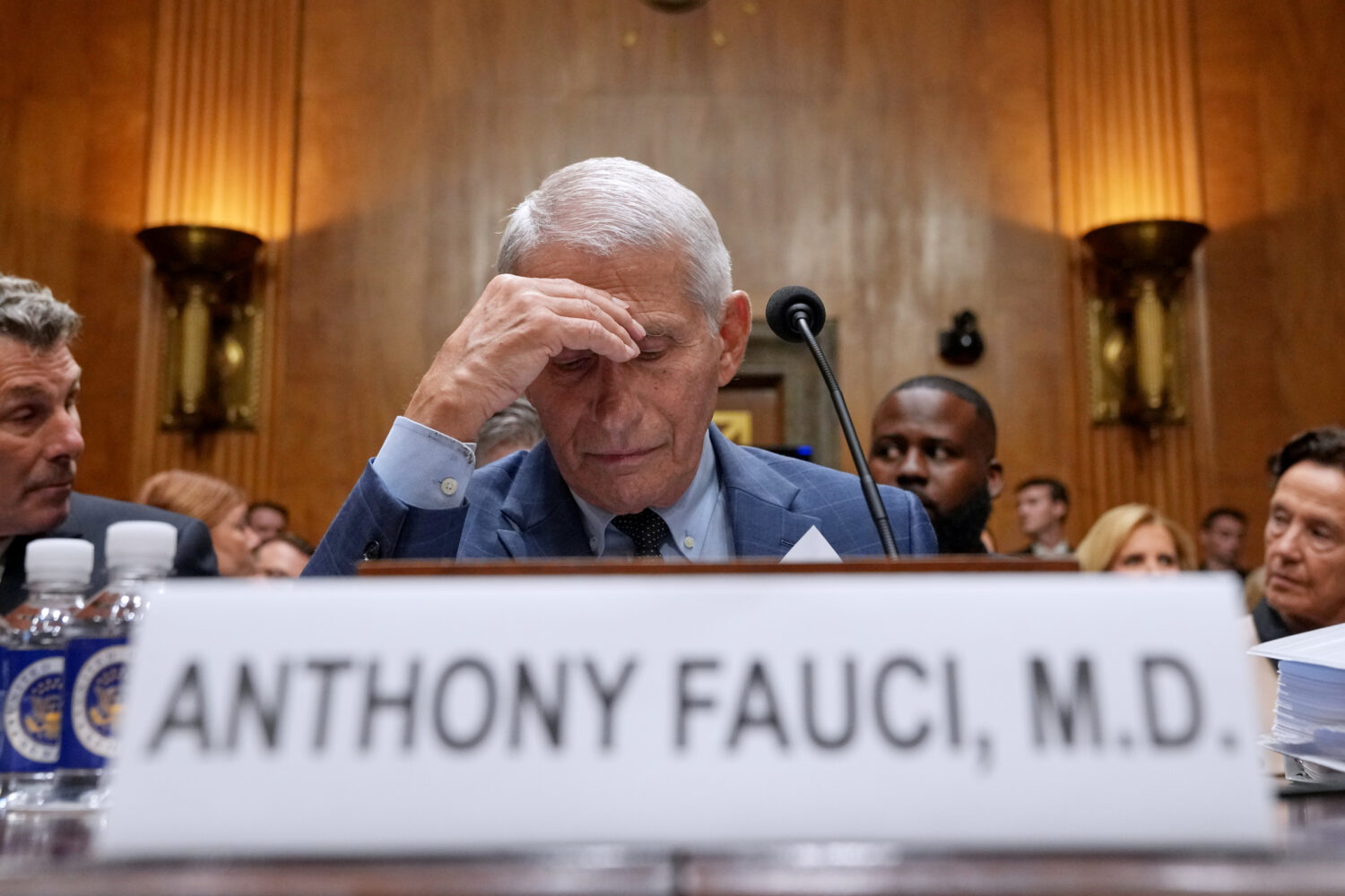 Dr. Anthony Fauci appears before the Senate Homeland Security and Governmental Affairs Committee at...
