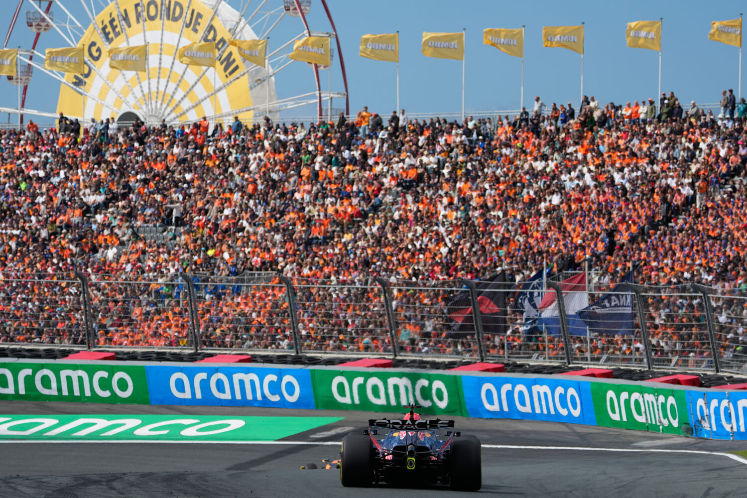 Red Bull driver Max Verstappen of the Netherlands in action during sprint race at the Formula One D...
