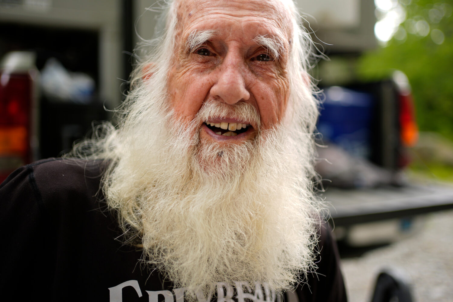 Grey Beard is a fitting trail name for 91-year-old Appalachian Trail hiker Dale Sanders, seen enjoy...