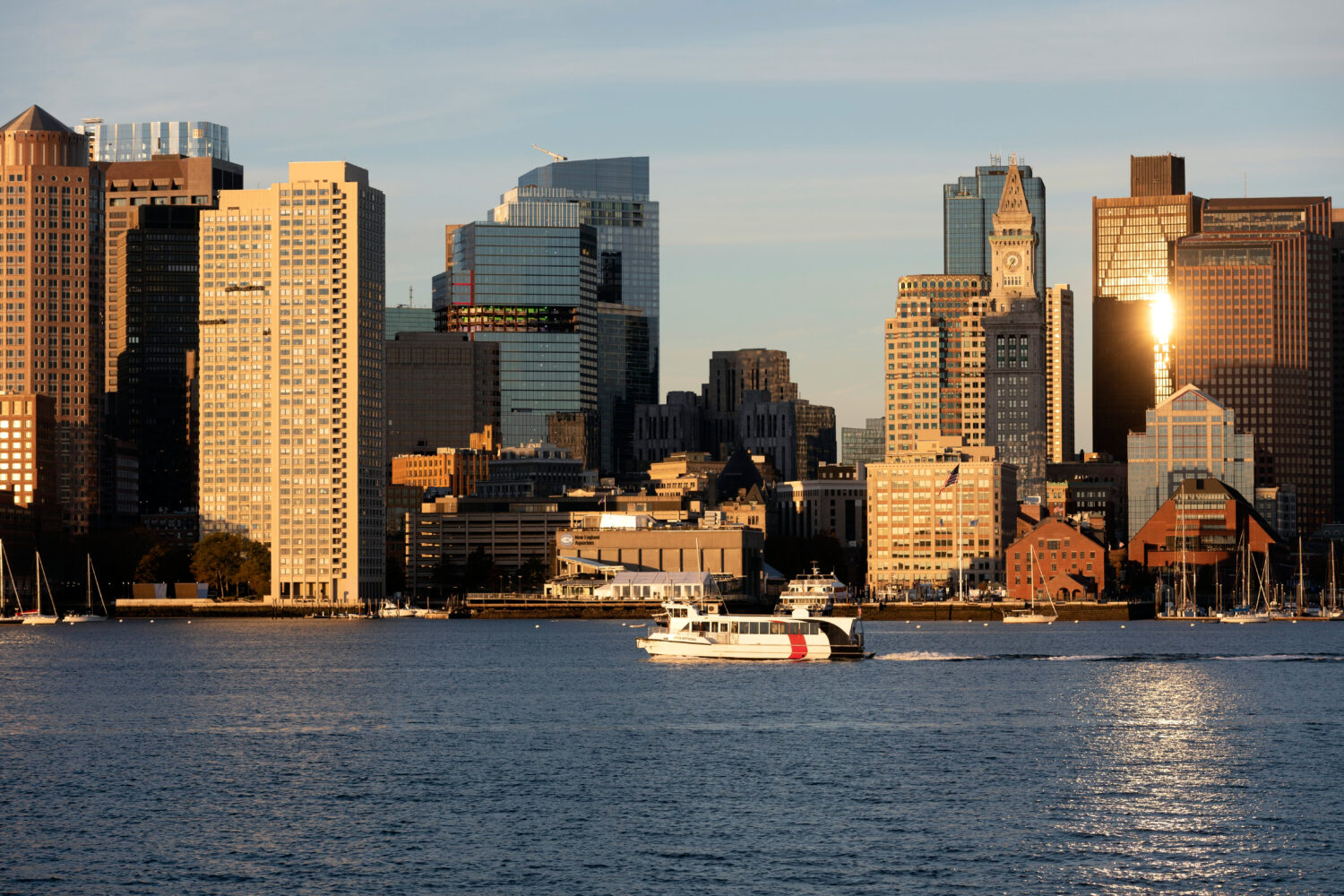 FILE - The Boston harbor and the city skyline are photographed, Oct. 28, 2022, in Boston. (AP Photo...
