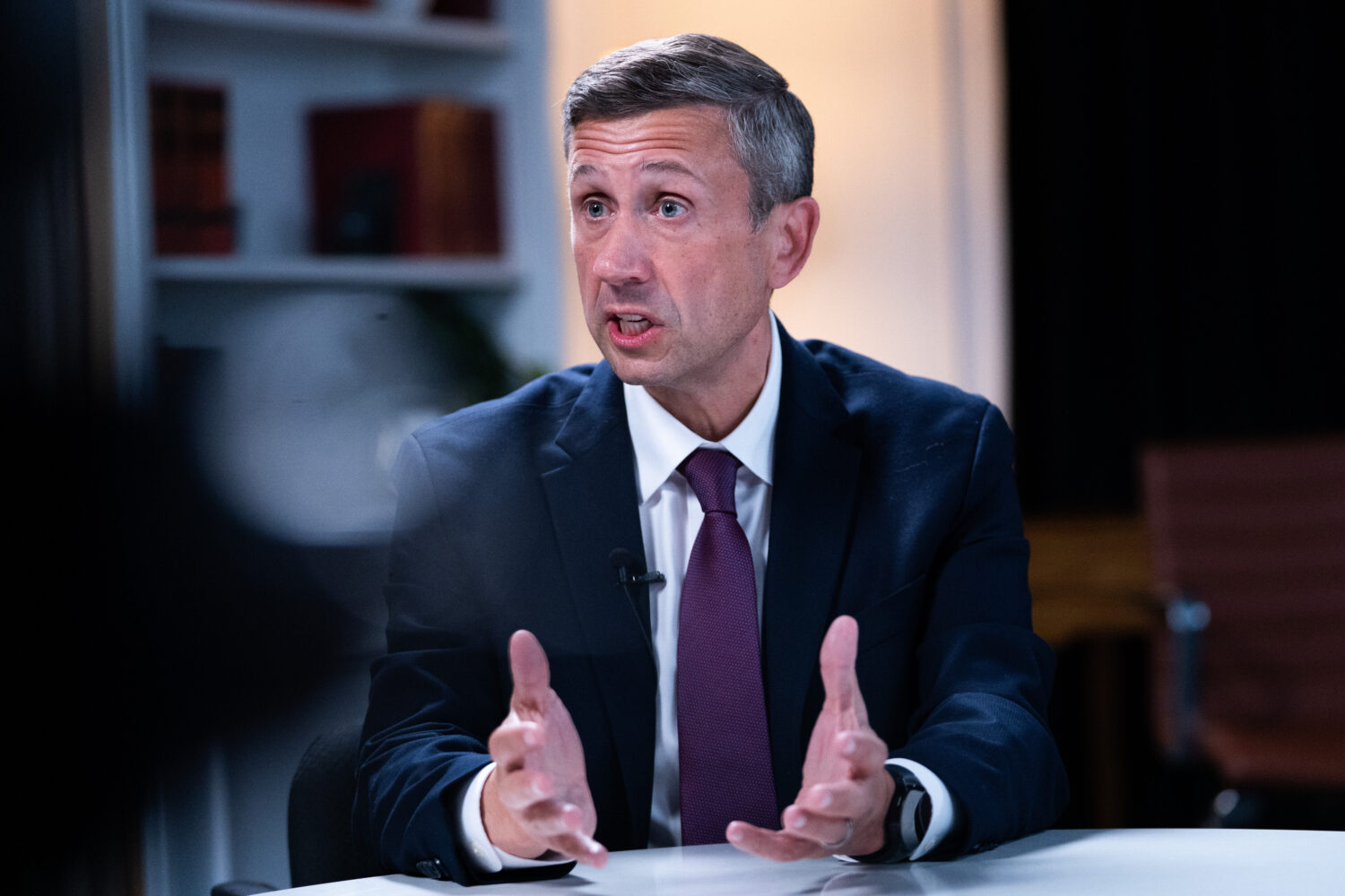 FILE - Democratic National Committee chair Ken Martin speaks during an interview with The Associate...