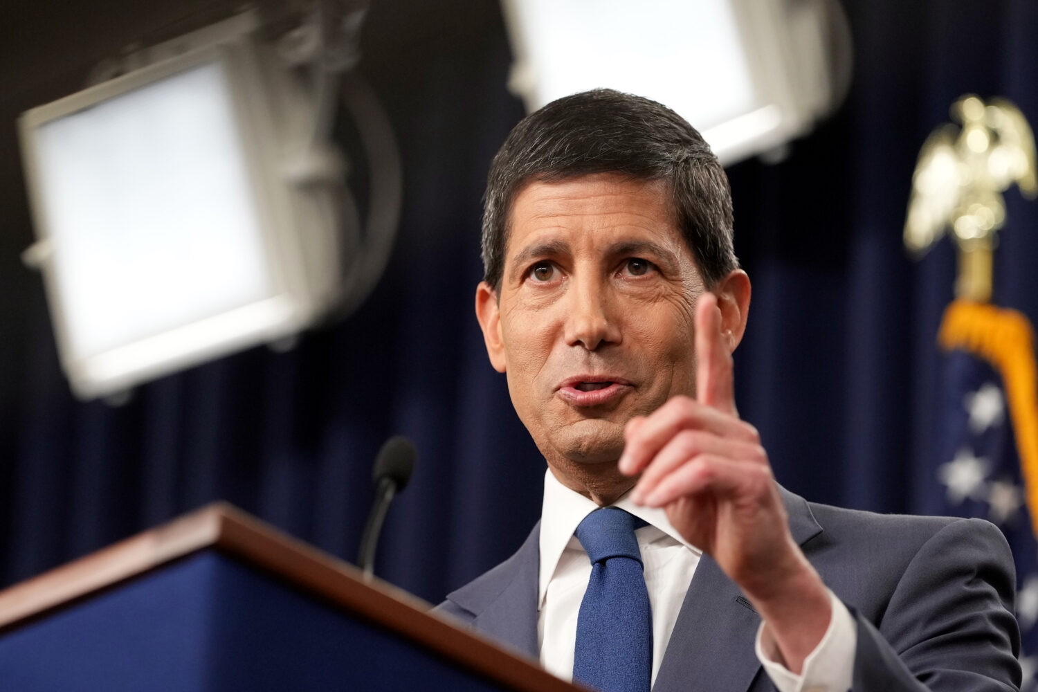 Federal Reserve Board Chairman Kevin Warsh speaks during a news conference at the Federal Reserve i...