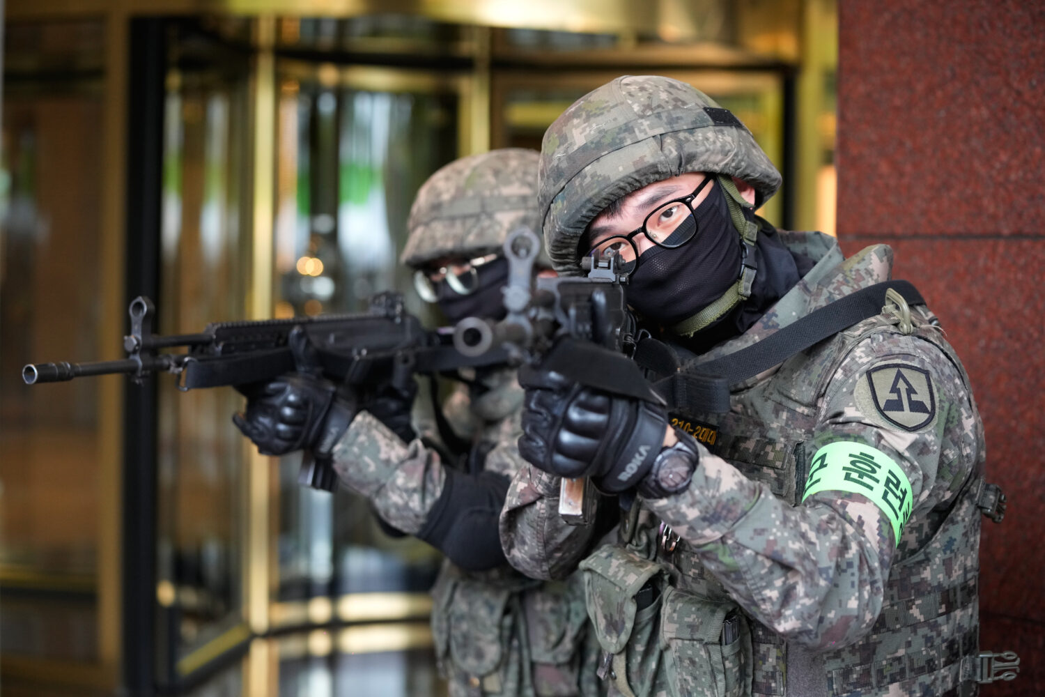 South Korea army soldiers take part in an anti-terror drill as a part of the Ulchi Freedom Shield m...