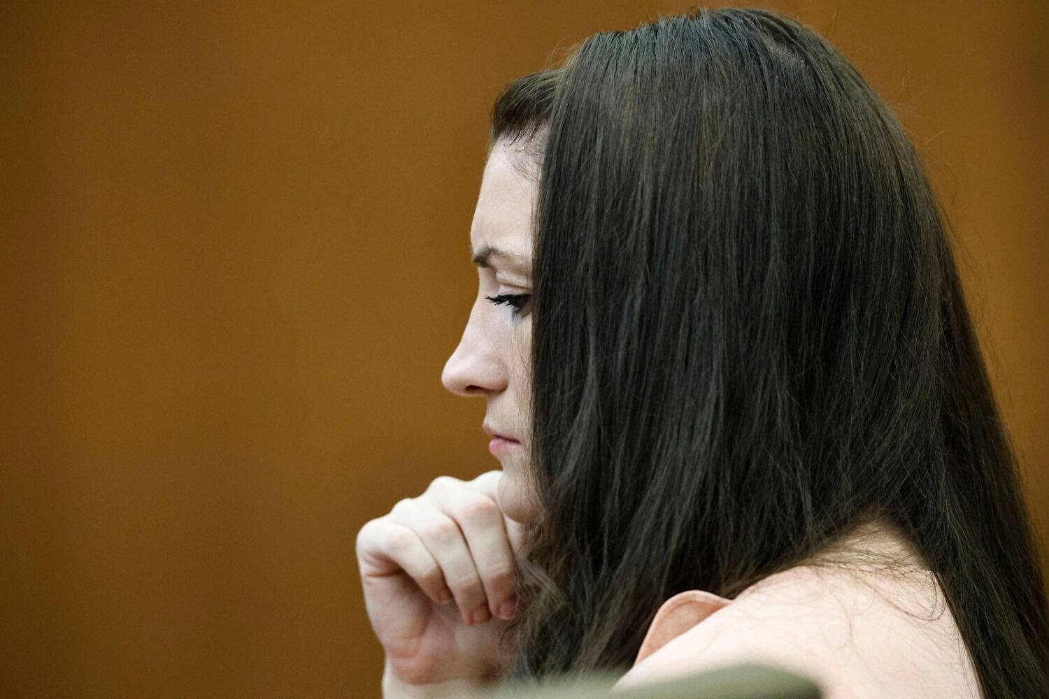 Defendant Lindsay Clancy wipes away tears as she listens to testimony during the Lindsay Clancy mur...