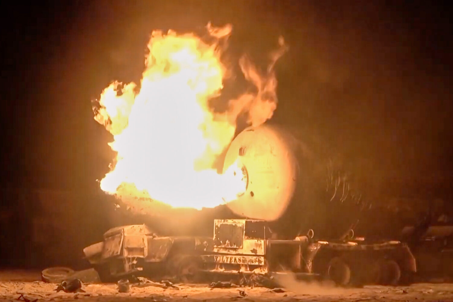 FILE - In this photo taken from video released by Al Masirah TV channel shows a burning oil tanker ...