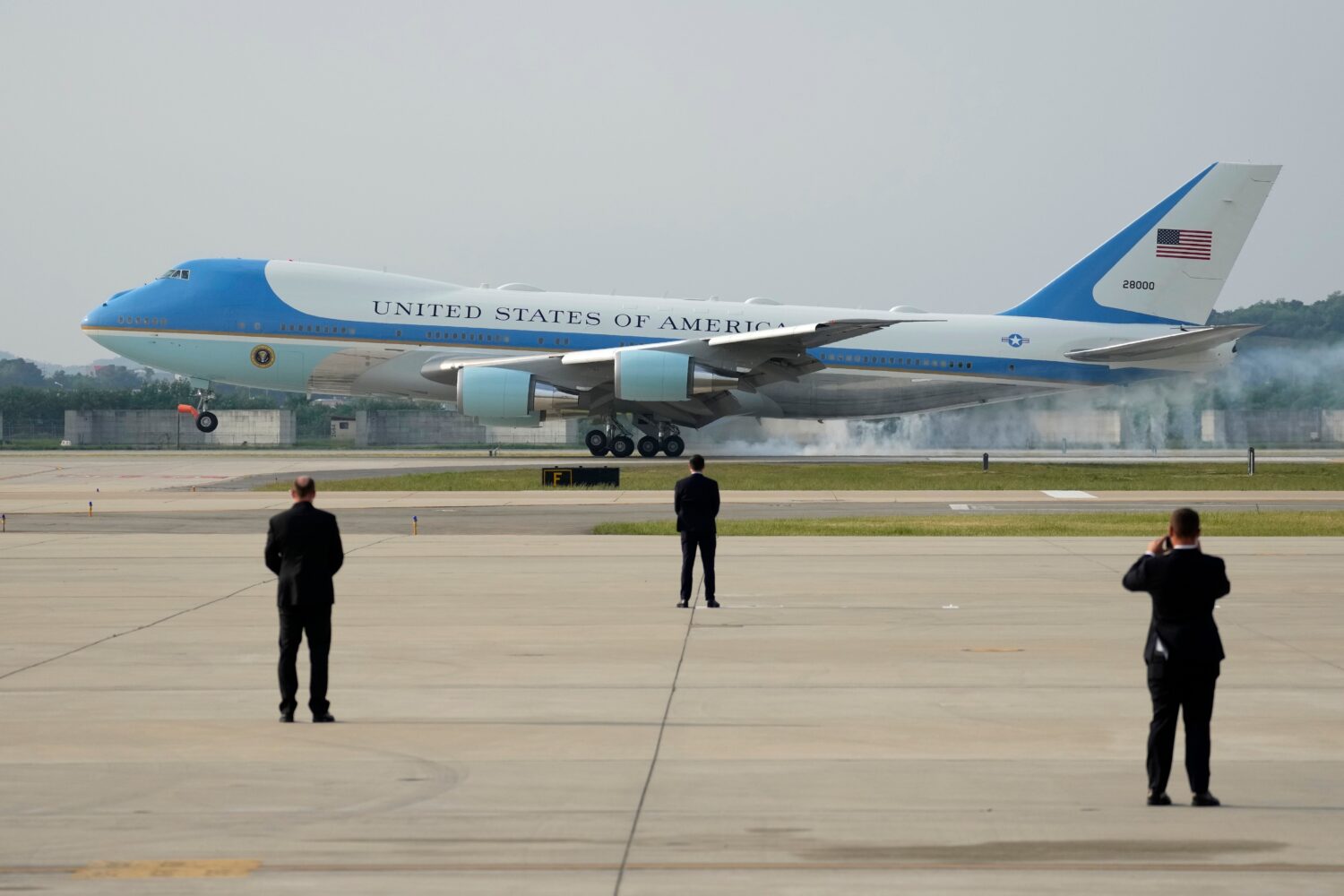 FILE - Air Force One with U.S. President Joe Biden arrives at Osan Air Base in Pyeongtaek, South Ko...