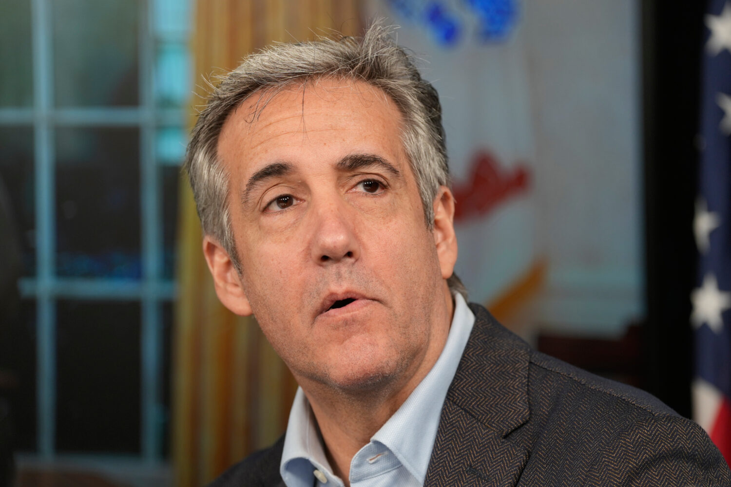 FILE - Michael Cohen speaks during a news conference announcing his new radio show in New York, Jul...
