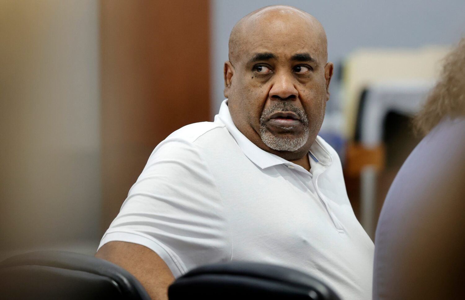 Duane Davis appears in court during the third day of jury selection in his murder trial, related to...