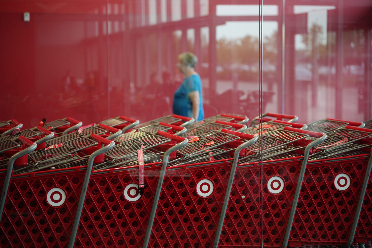 A shopper enters a Target store, Thursday, Aug. 13, 2026, in Woodbury, Minn. (AP Photo/Ellen Schmid...