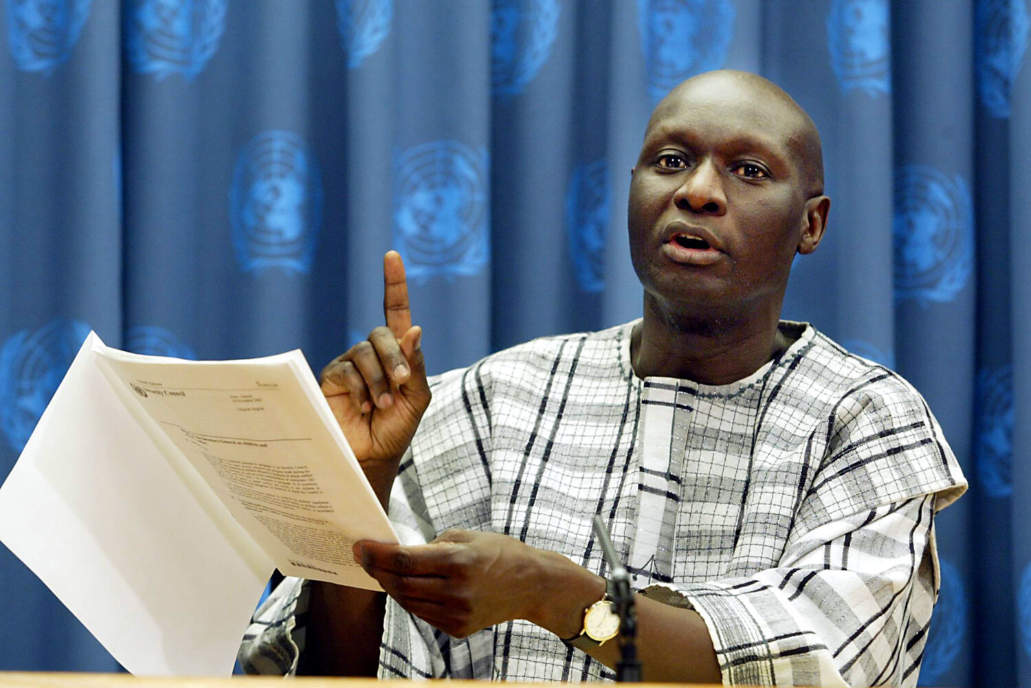 FILE - Olara Otunnu, the United Nations special representative for children and armed conflict, bri...