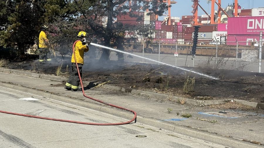 Tacoma brush fire Port of Tacoma...