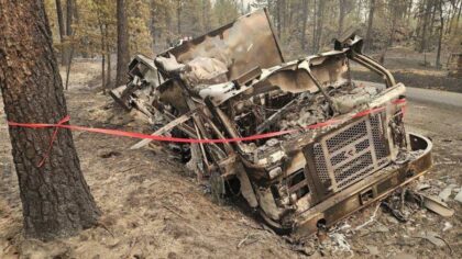 Spokane County fire engine destroyed by flames during Old Trails Fire