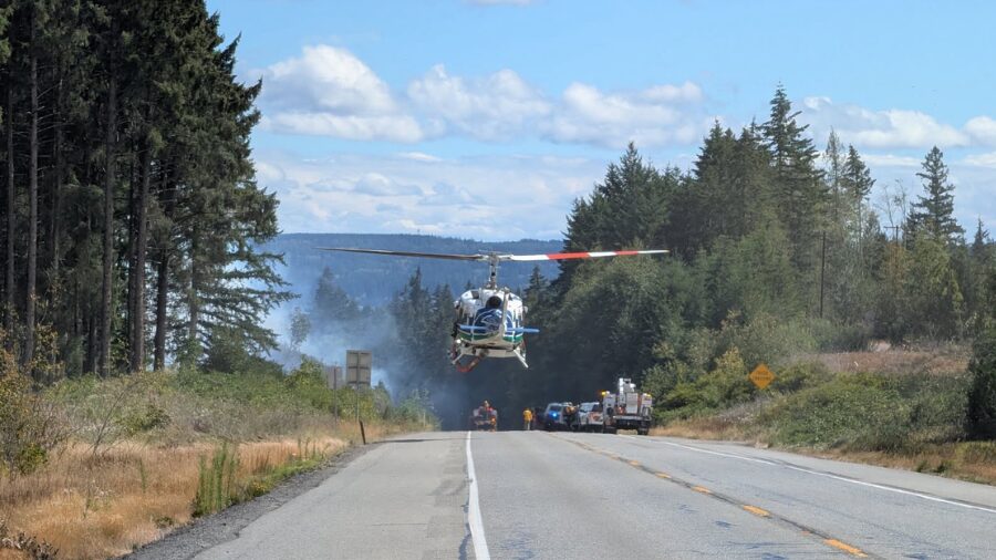 brush fire SR 104...