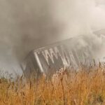 Semi-truck crash causes fire on eastbound I-90 in Kittitas County Tuesday