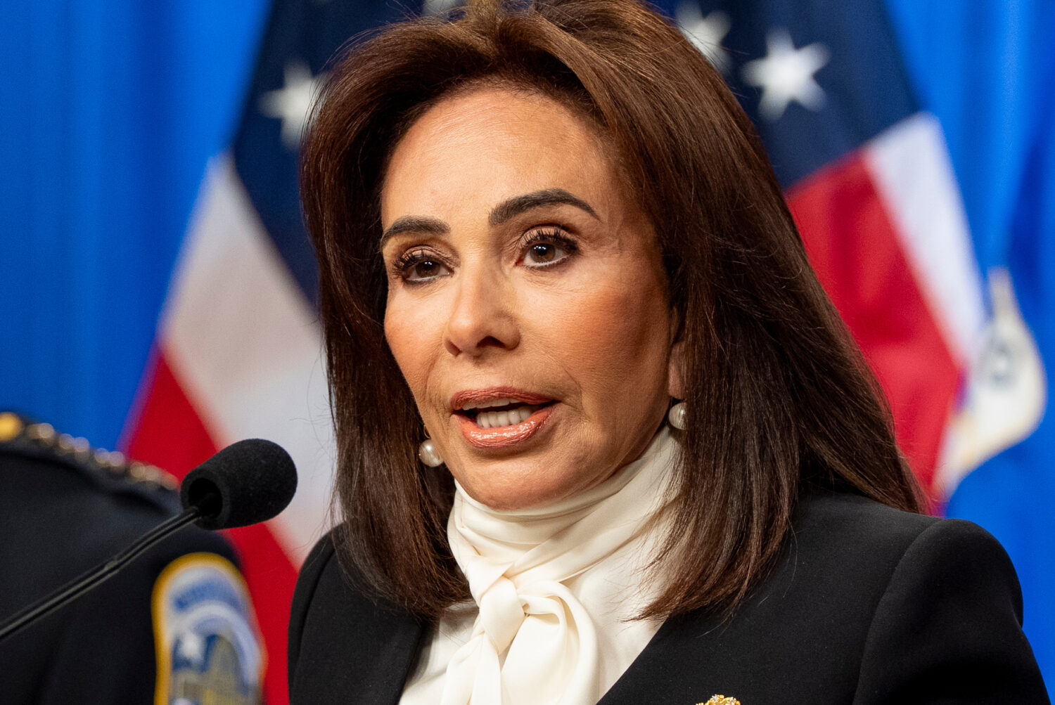 FILE - U.S. Attorney Jeanine Pirro speaks during a news conference at the Department of Justice, De...