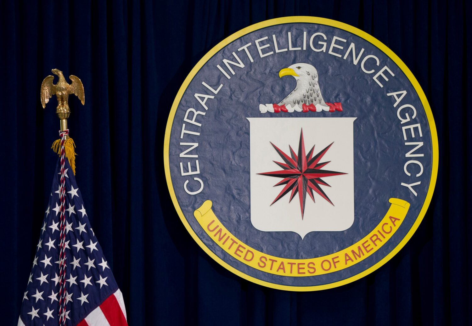 FILE - The seal of the Central Intelligence Agency is displayed on April 13, 2016, at CIA headquart...