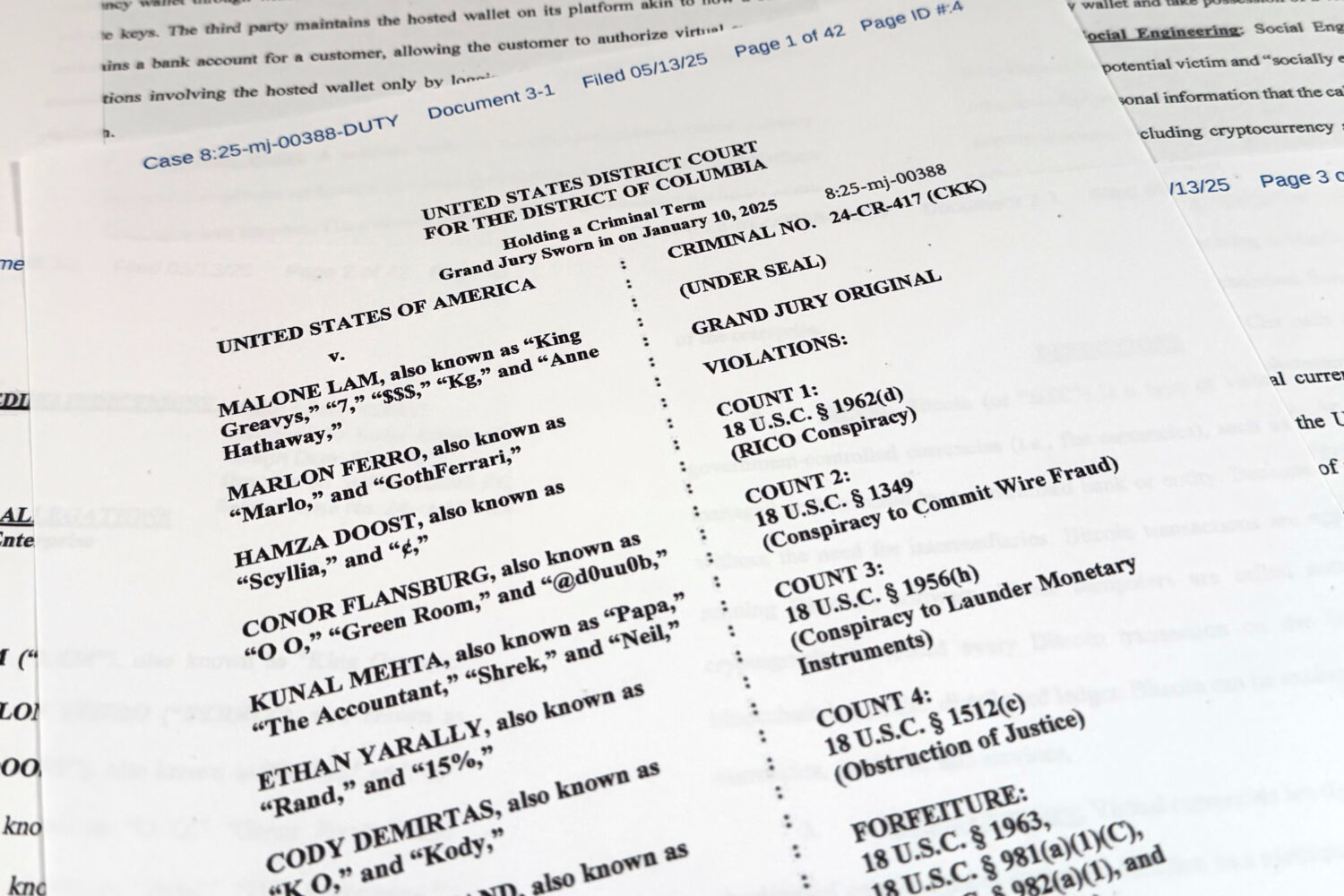 This Justice Department grand jury superseding indictment against Malone Lam and his co-defendants ...