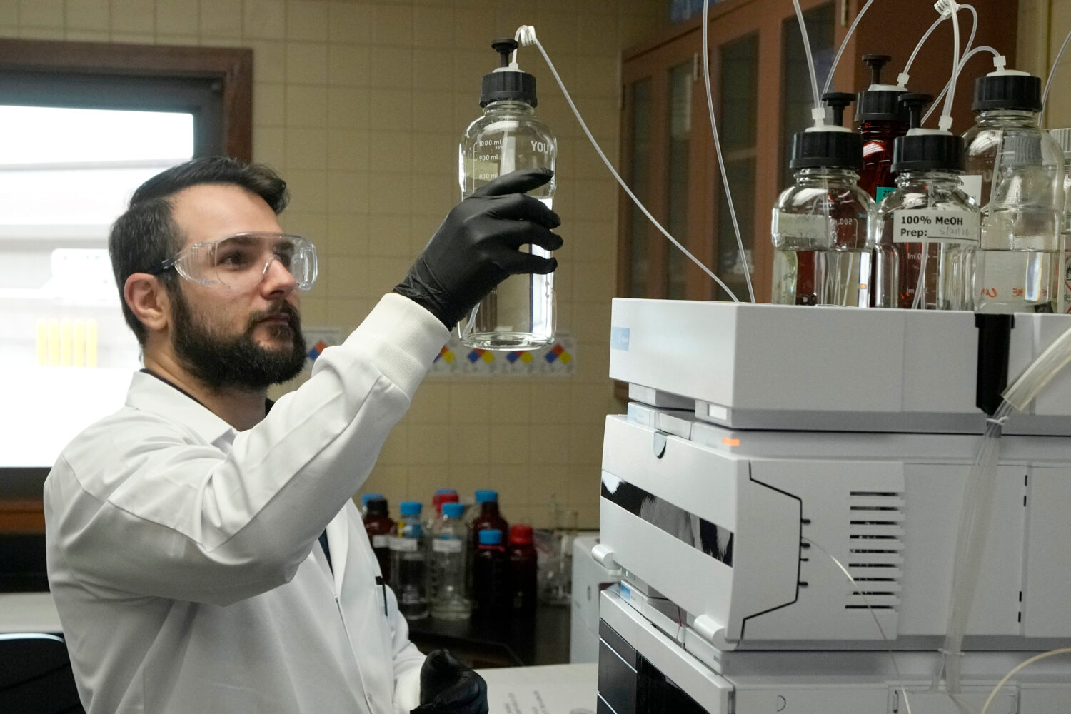 Michael Serpa, senior scientist at the Scottsdale Water Campus, works on water testing, Wednesday, ...