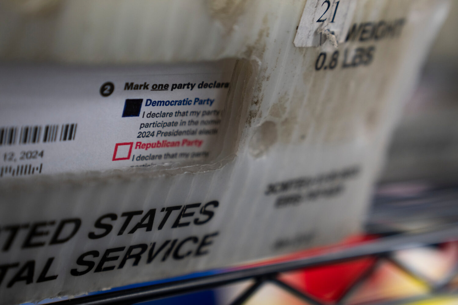 FILE - Vote-by-mail ballots for the presidential primary election are seen on March 12, 2024, at th...