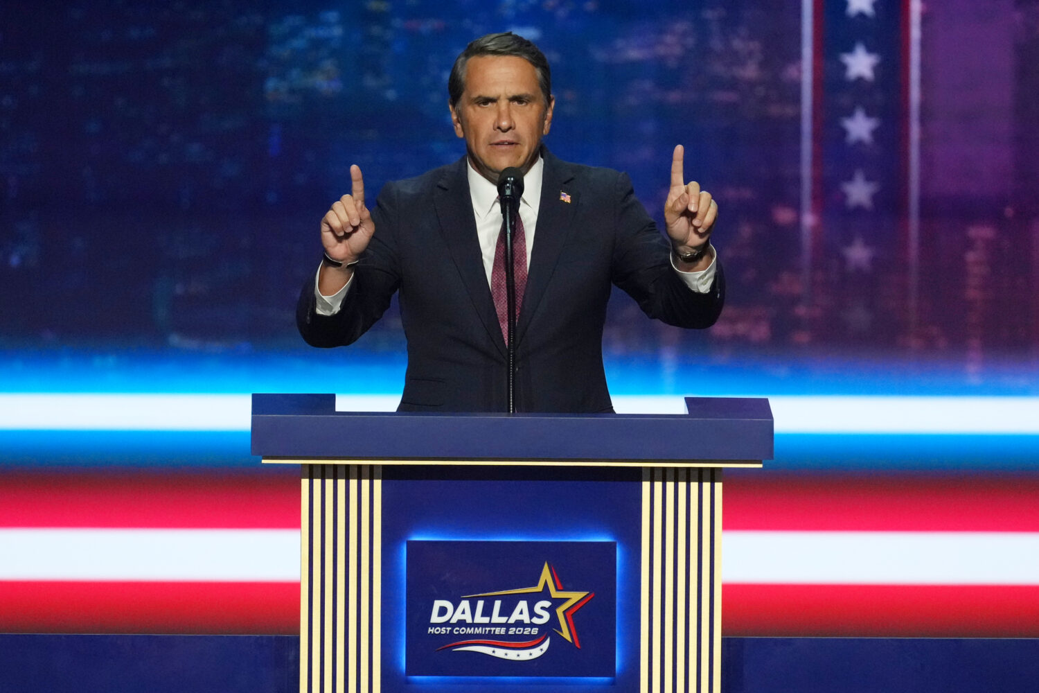 U.S. Attorney General Todd Blanche speaks at the Republican convention in Dallas, Wednesday, Sept. ...