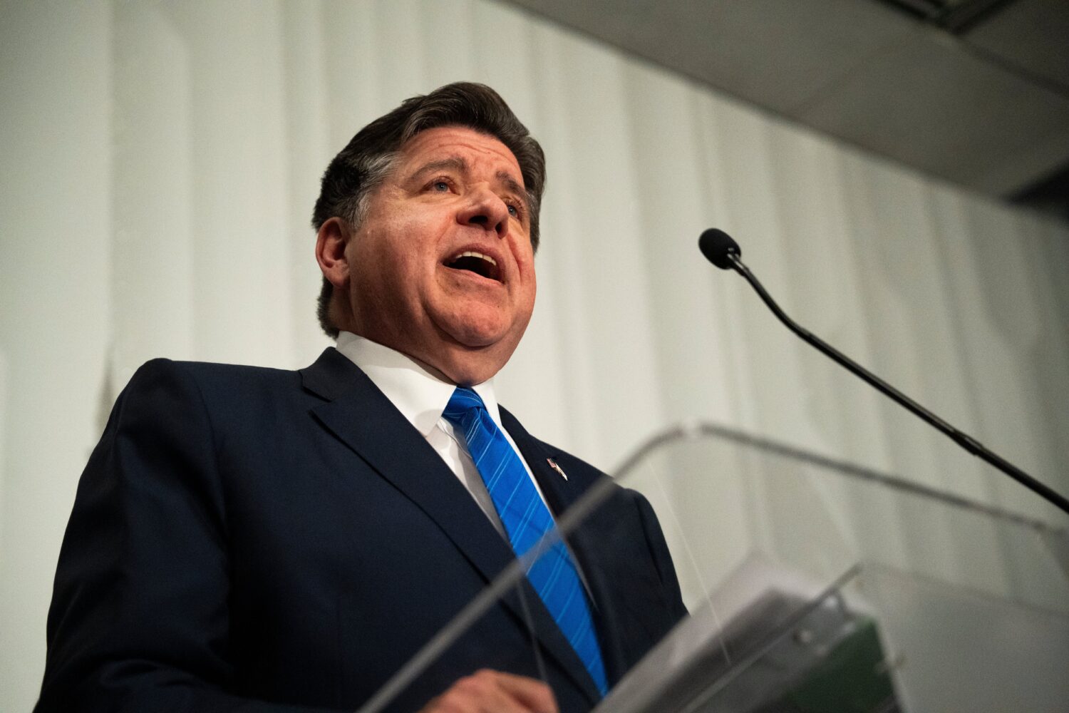 Illinois Gov. JB Pritzker speaks at a Texas Democratic Party press conference ahead of the Republic...