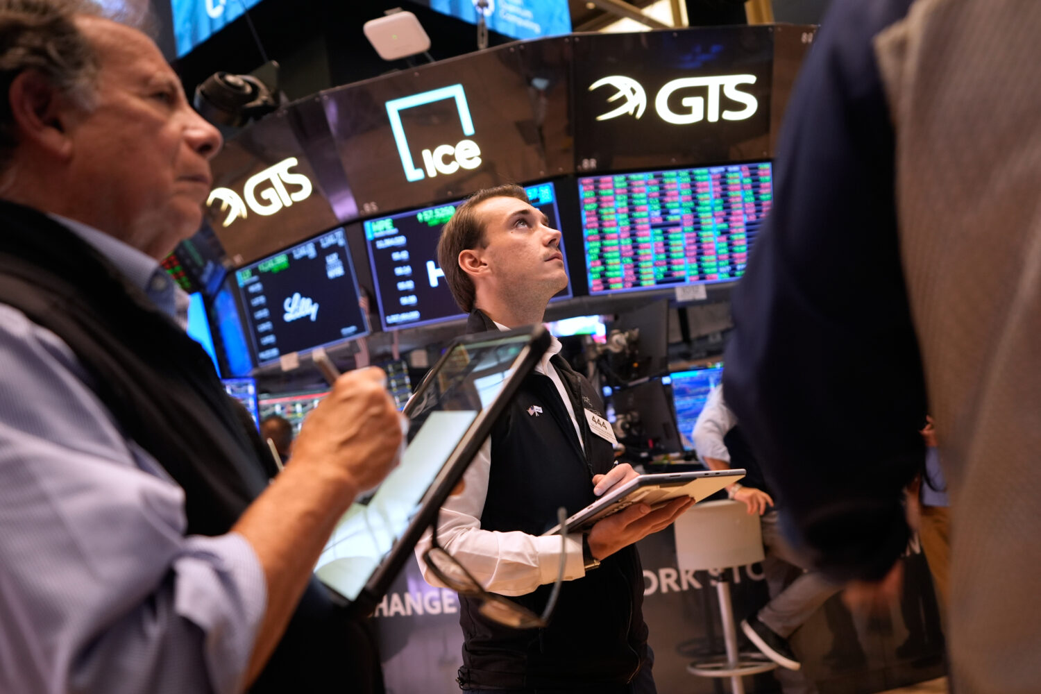 Traders work on the floor at the New York Stock Exchange in New York, Wednesday, Sept. 16, 2026. (A...
