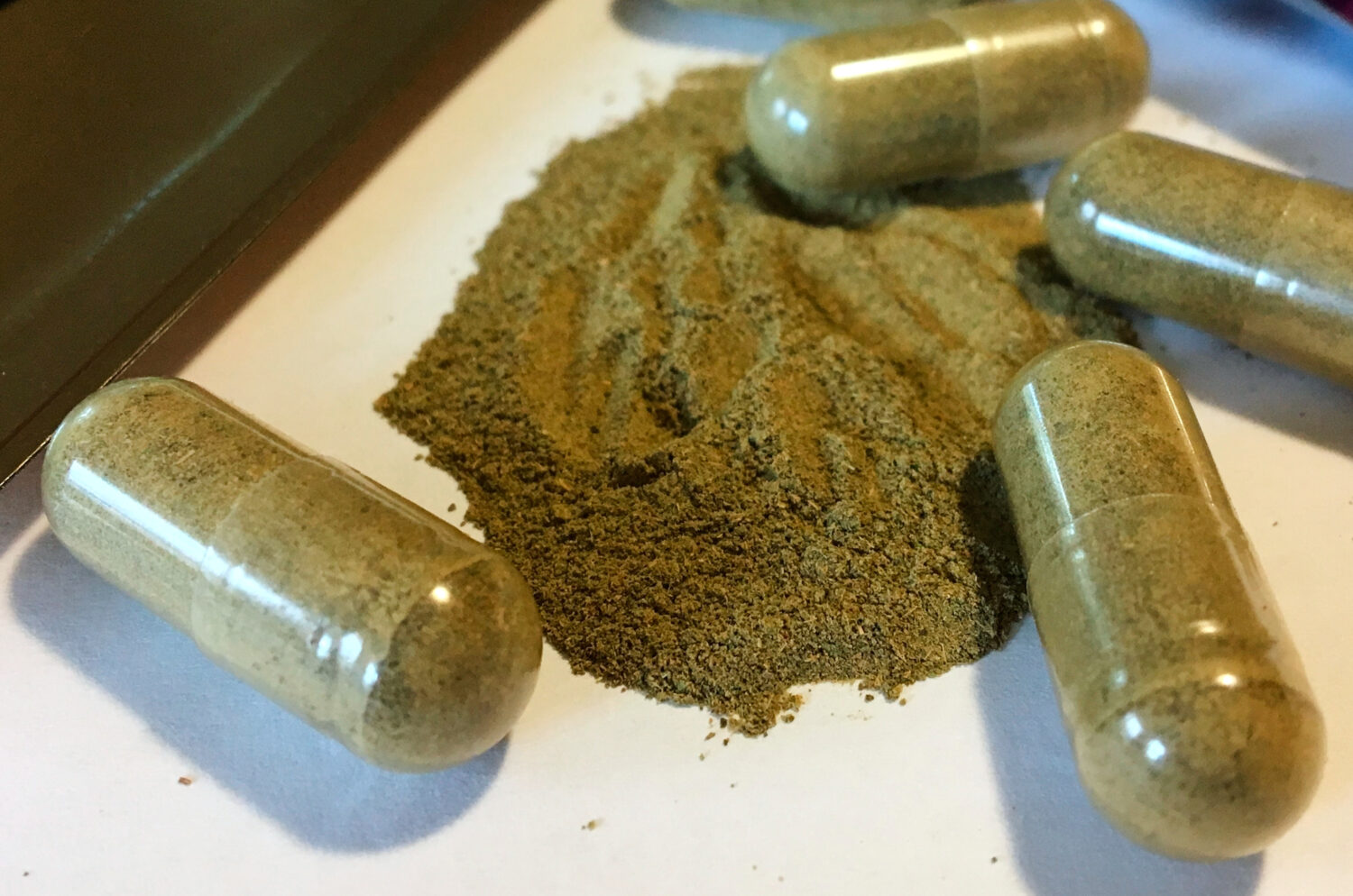 FILE - Kratom capsules are seen on Sept. 27, 2017, in Albany, N.Y. (AP Photo/Mary Esch, File)Credit...