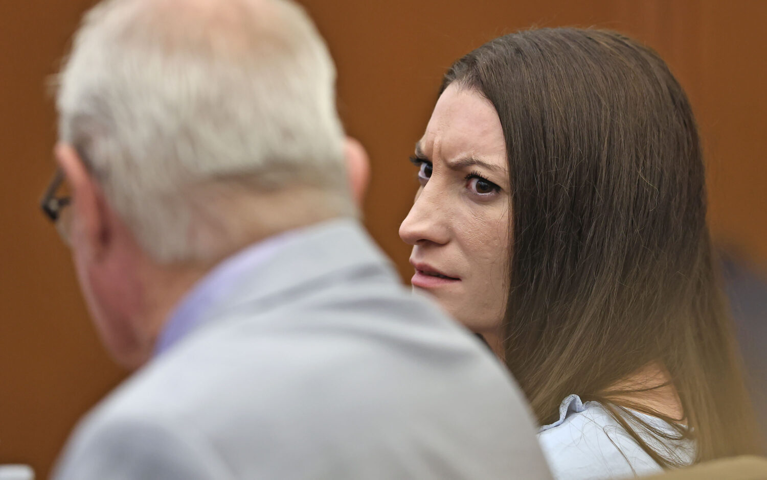 Lindsay Clancy reacts to news that a woman was arrested for recording images of the jury at Plymout...