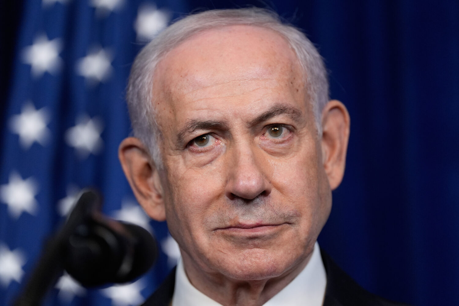 FILE - Israel's Prime Minister Benjamin Netanyahu listens during a news conference with President D...