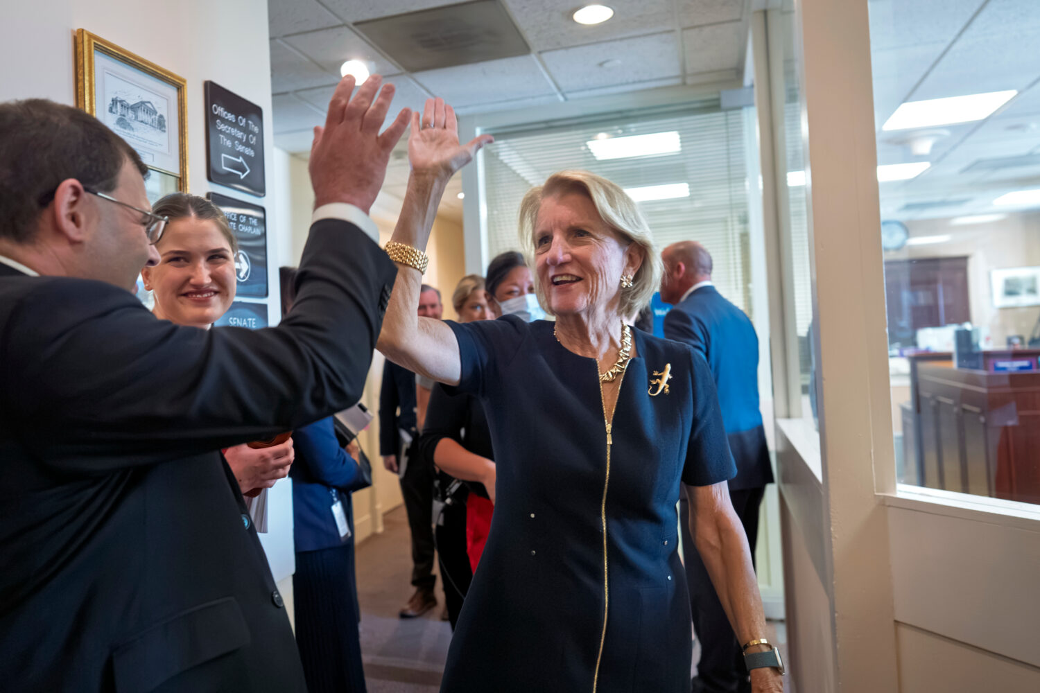 Sen. Shelly Moore Capito, R-W.Va., chair of the Environment and Public Works Committee, thanks memb...