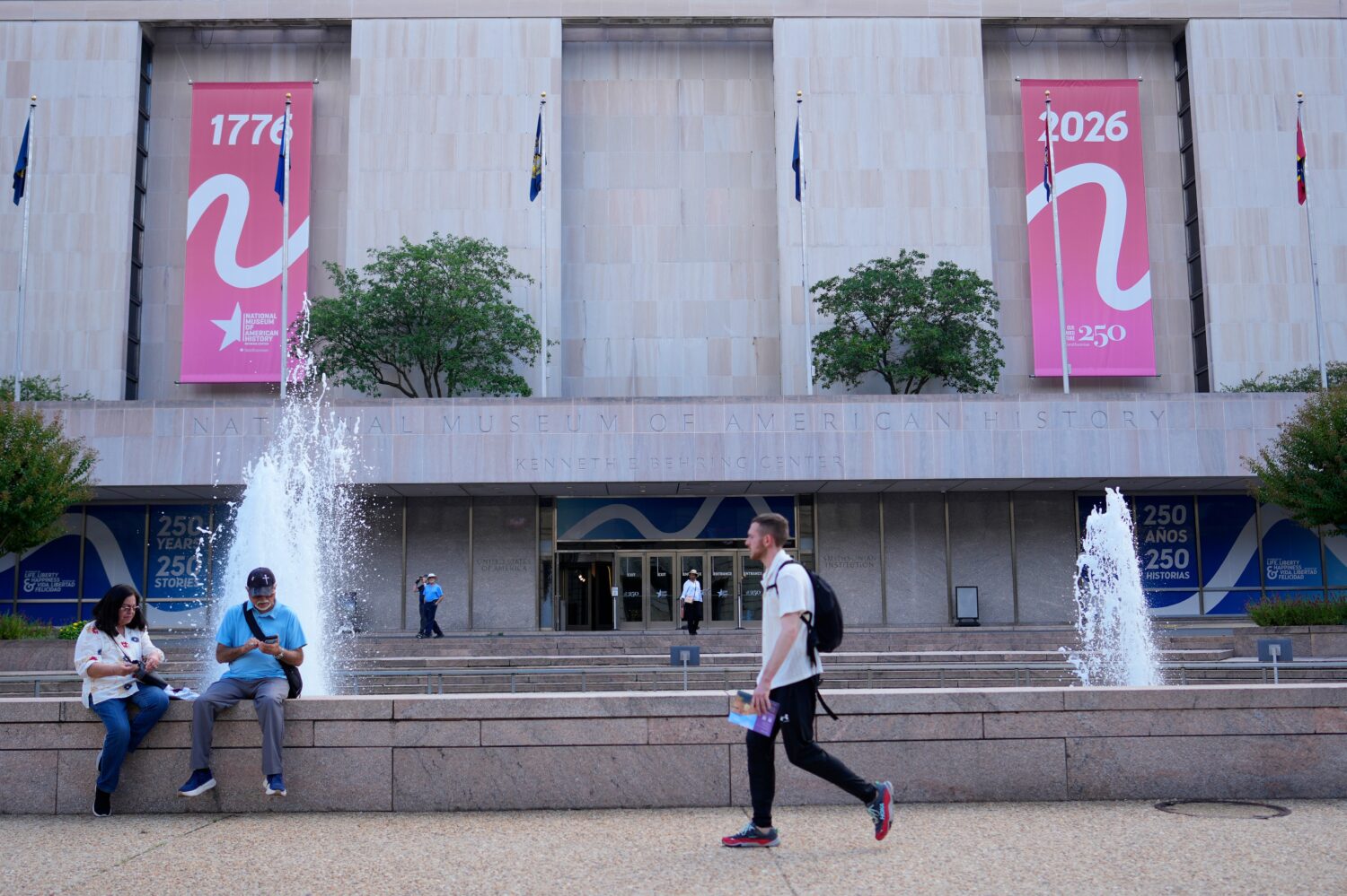 People visiting the Smithsonian Museum of American History on the National Mall in Washington, Tues...