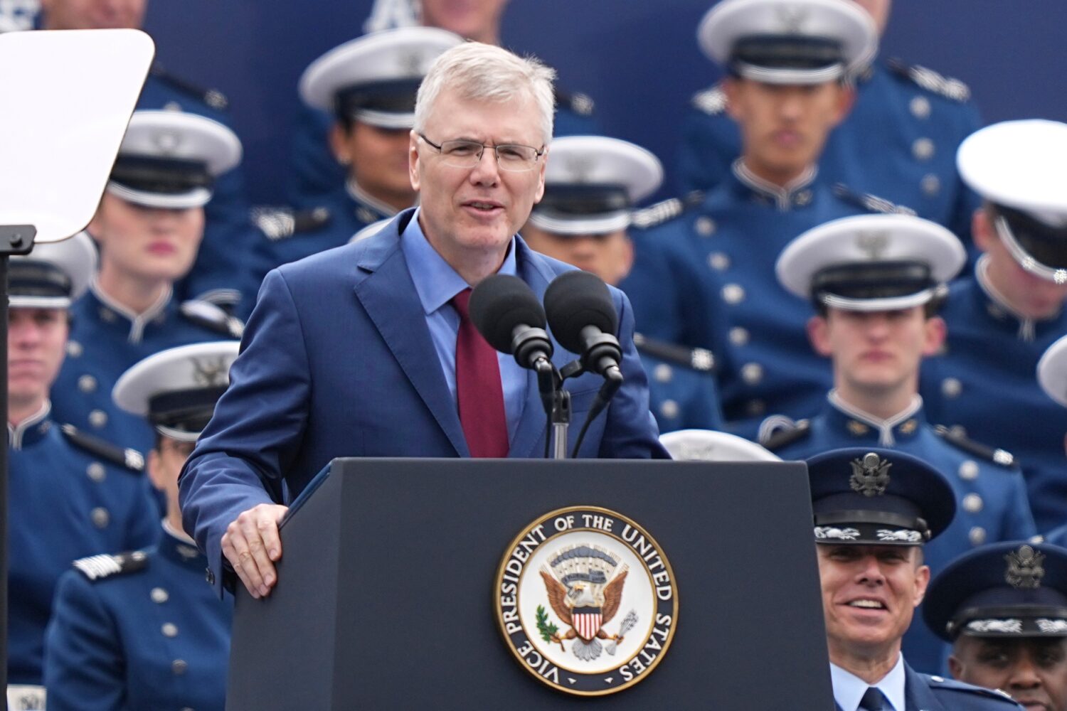 FILE - Secretary of the Air Force Troy Meink speaks during the United States Air Force Academy Grad...