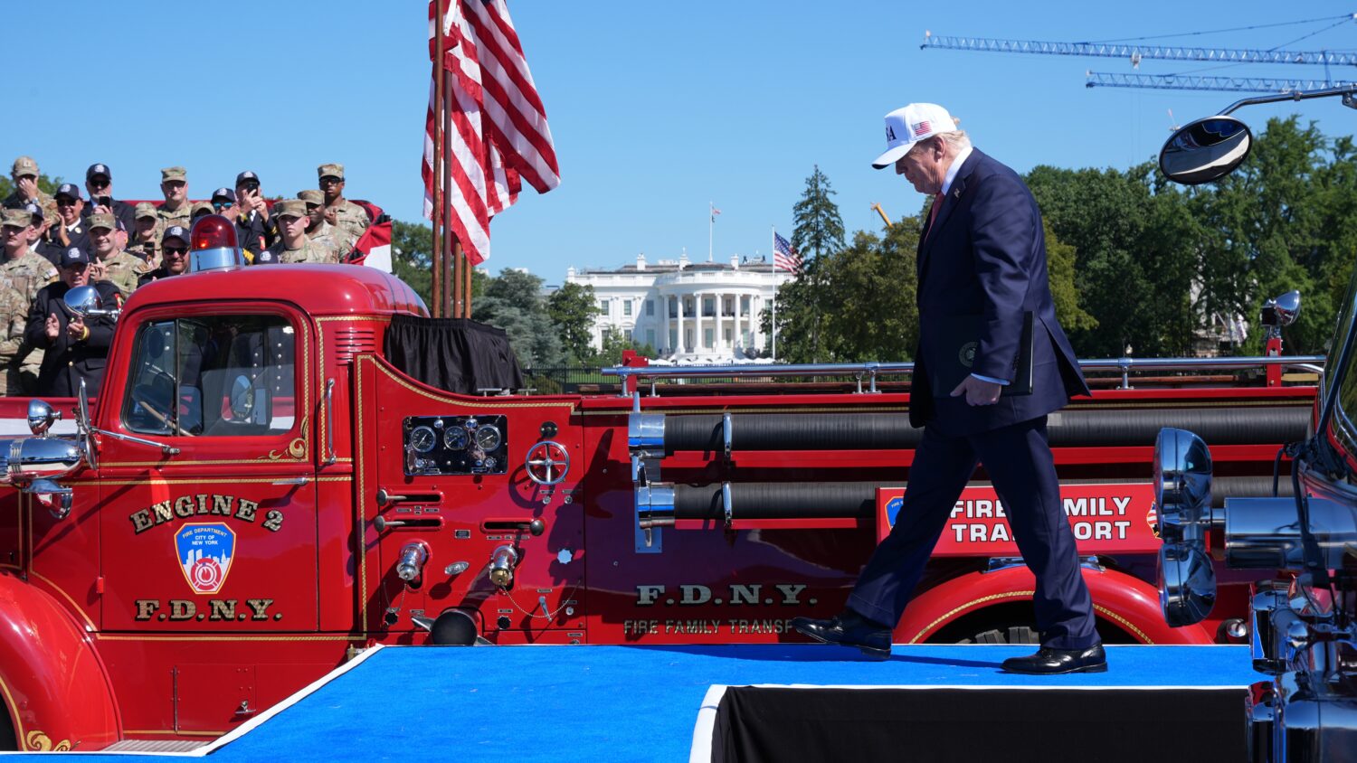 President Donald Trump arrives to speak during the Tunnel to Towers Foundation event for the 25th A...