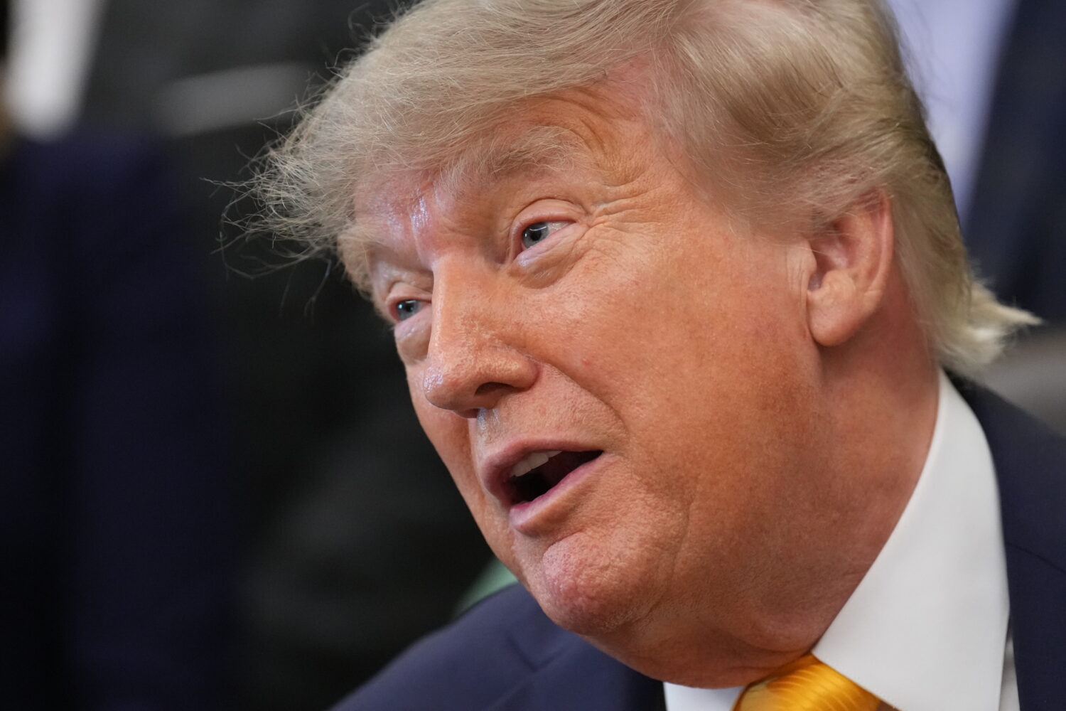 President Donald Trump speaks and announces action to help farmers and ranchers with meat processin...