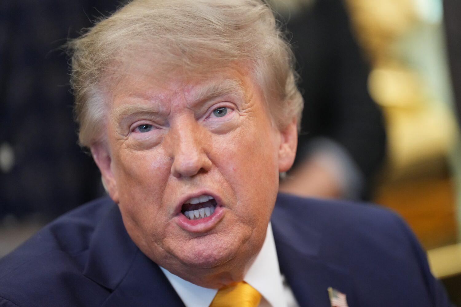 President Donald Trump speaks and announces action to help farmers and ranchers with meat processin...