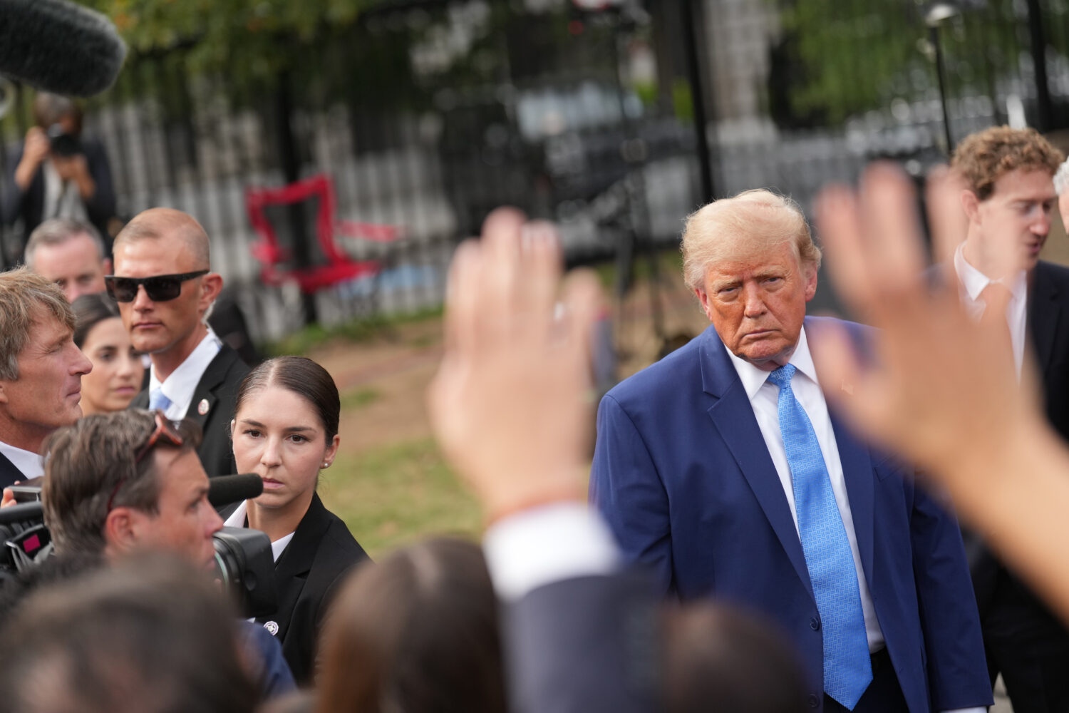 President Donald Trump speaks to reporters at the White House in Washington, Tuesday Sept. 29, 2026...