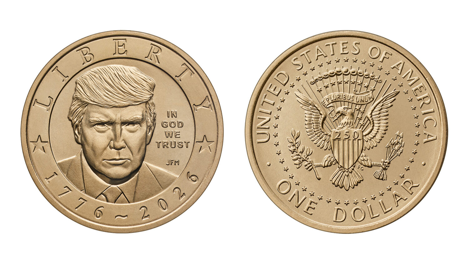 FILE - The U.S. Mint has started producing a new $1 coin featuring President Donald Trump's image. ...