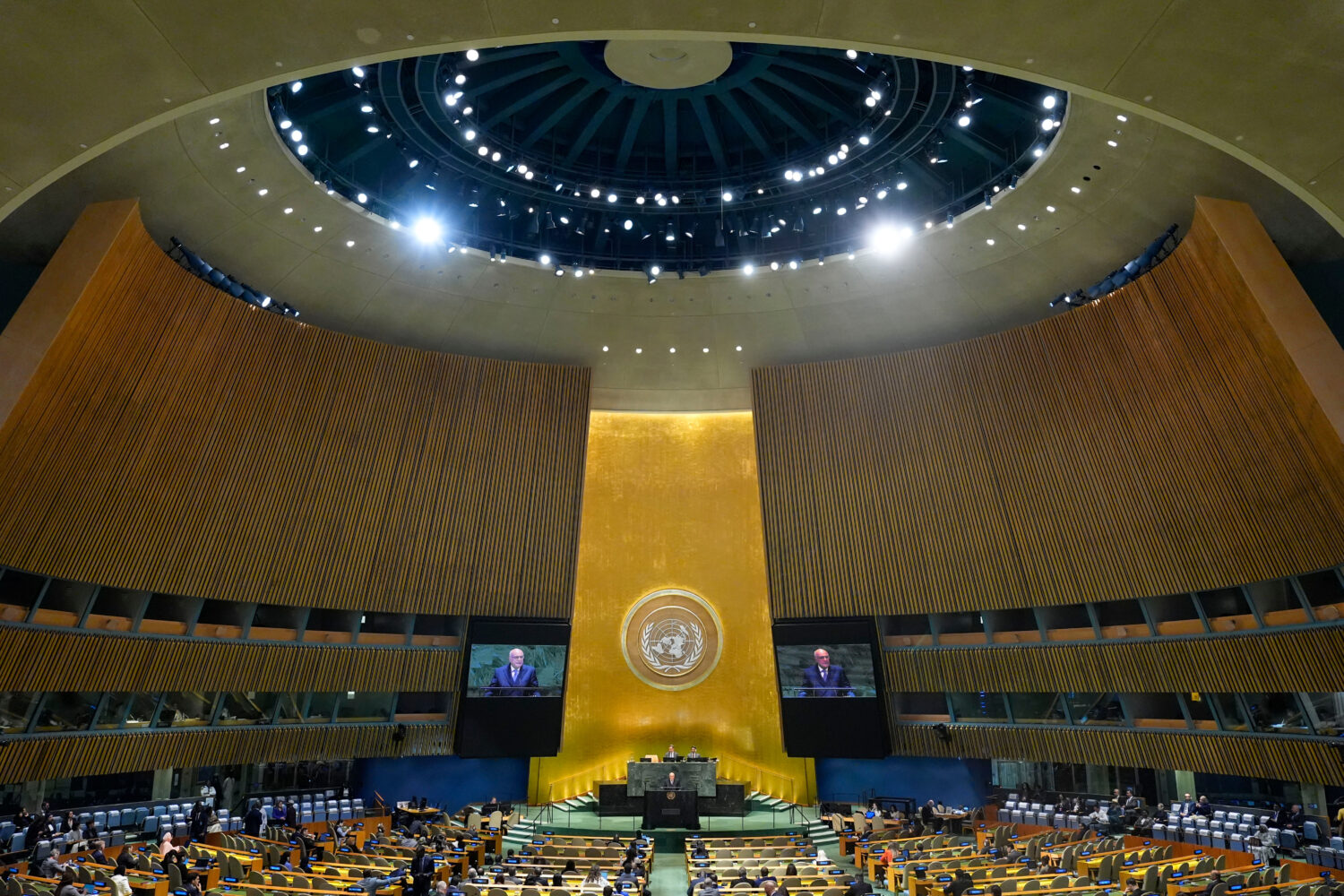 Algeria's Minister of Foreign Affairs Ahmed Attaf addresses the 81st session of the United Nations ...