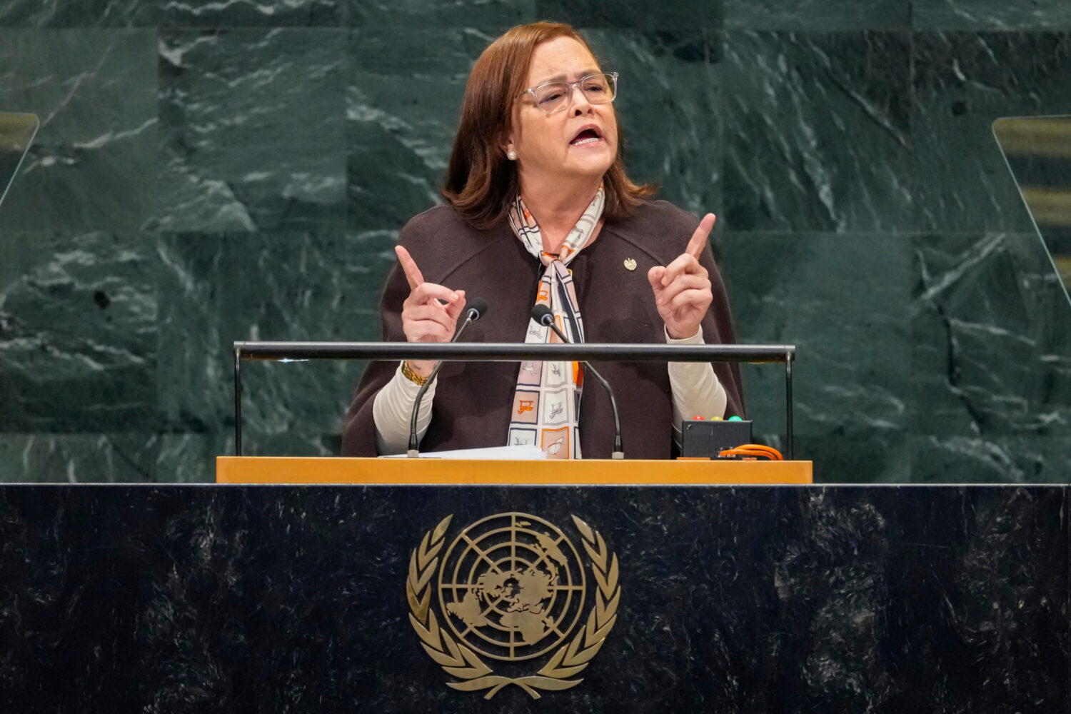 El Salvador's Minister of Foreign Affairs Alexandra Hill Tinoco addresses the 81st session of the U...