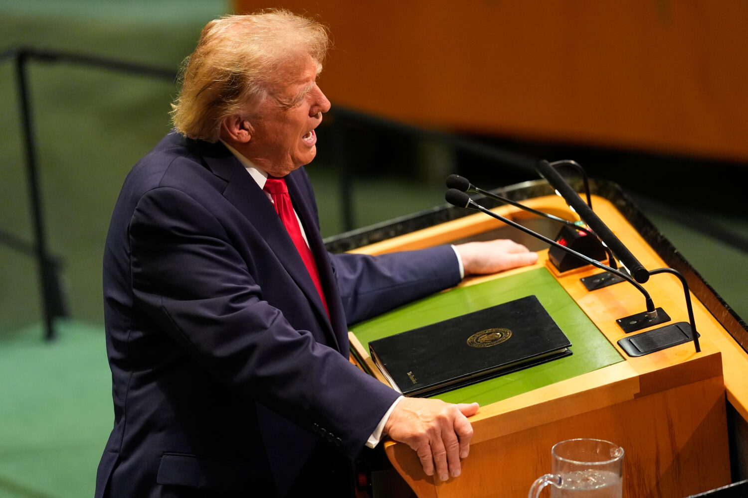 United States President Donald Trump speaks during the 81st session of the United Nations General A...