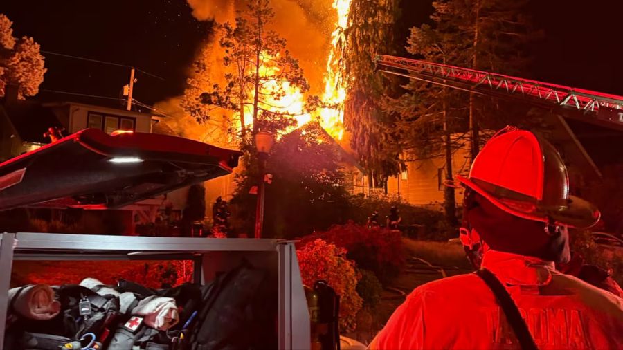 fire vacant tacoma house...