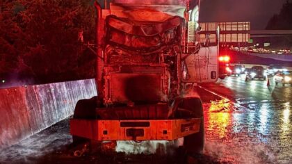 I-405 I-90 dump truck fire...