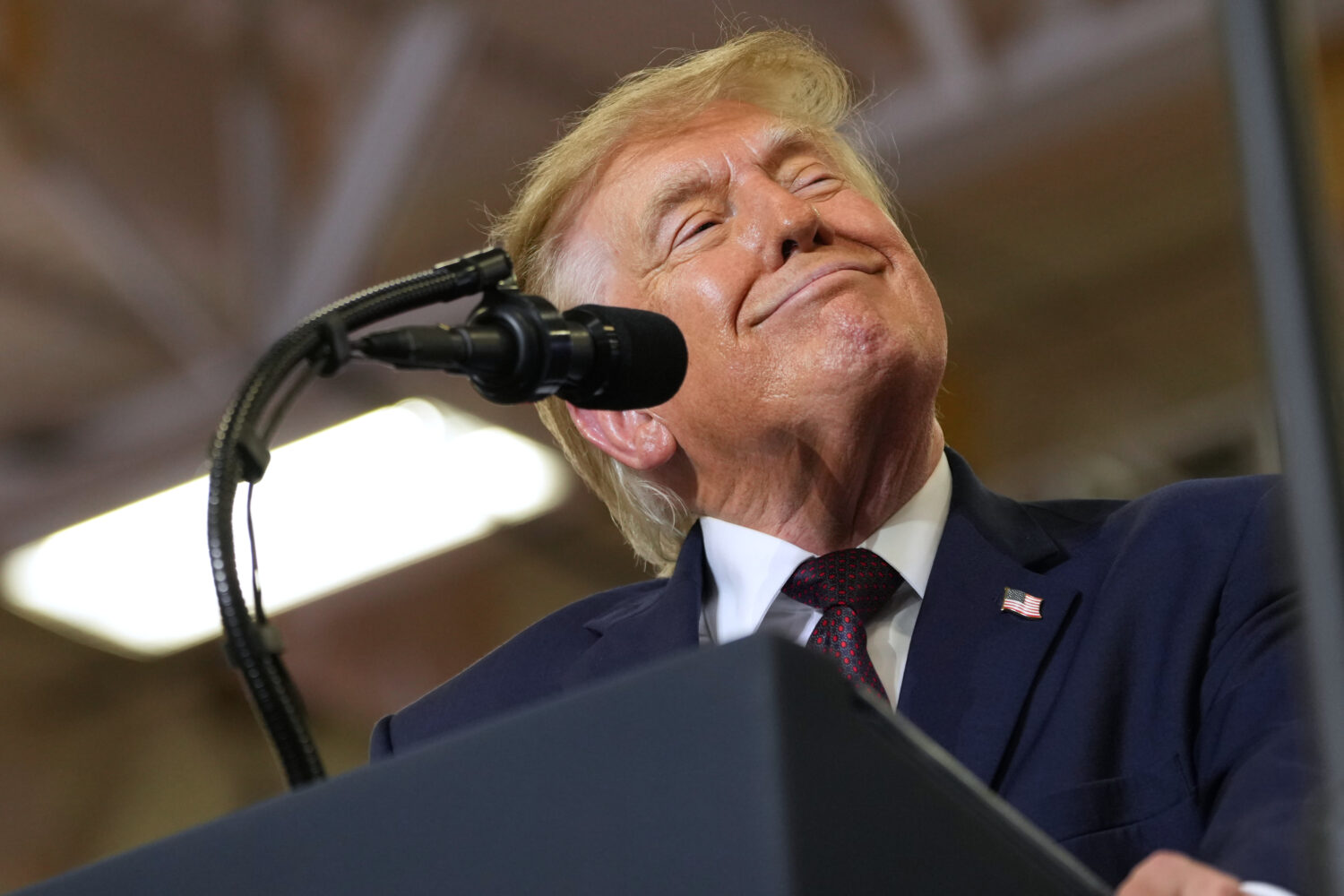 President Donald Trump speaks during a campaign rally at the Shoemaker Center at Ohio University Ch...