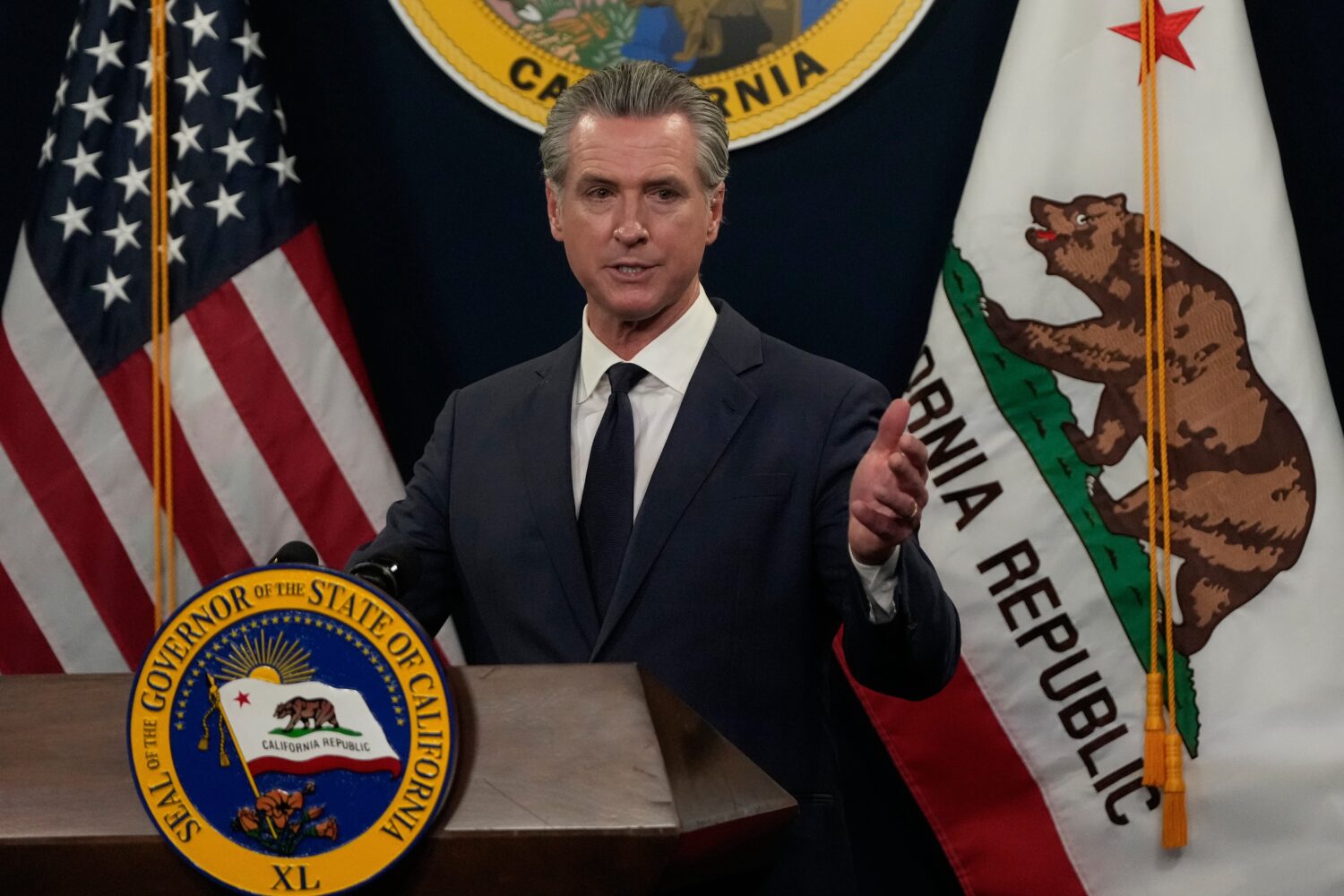 FILE - California Gov. Gavin Newsom speaks about his state budget proposal May 14, 2026, in Sacrame...