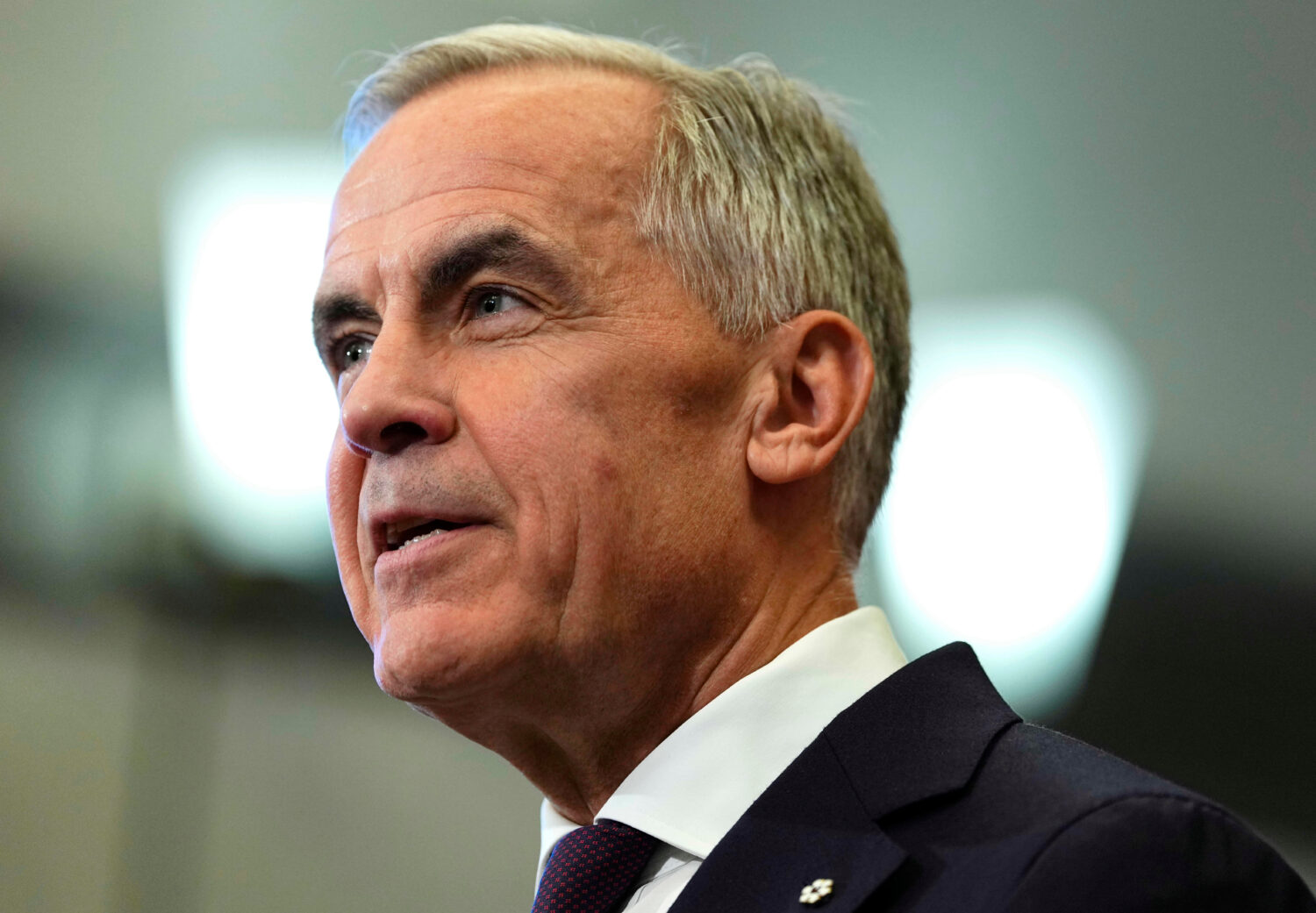 Canada Prime Minister Mark Carney and Ontario Premier Doug Ford, not shown, participate in a joint ...