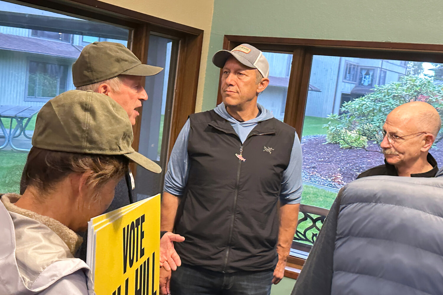 This photo made with a smartphone shows Independent Alaska U.S. House candidate Bill Hill, who is c...