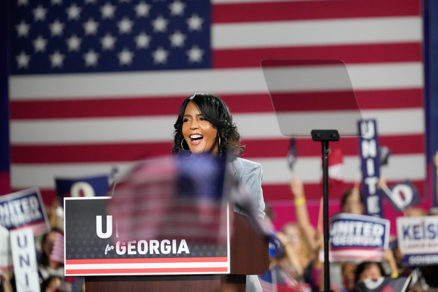 Democratic gubernatorial candidate Keisha Lance Bottoms speaks during a rally ahead of the Georgia ...