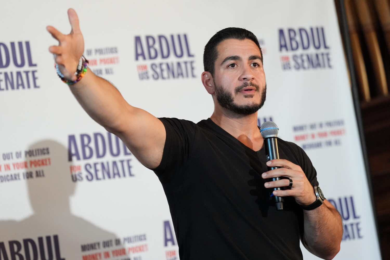 FILE - Abdul El-Sayed, a progressive candidate in the Democratic primary for U.S. Senate in Michiga...