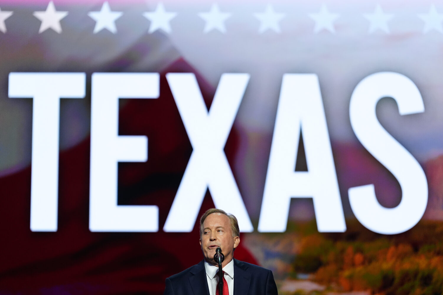 Republican U.S. Senate candidate Texas Attorney General Ken Paxton speaks at the Republican convent...